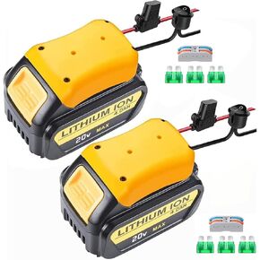 2 Packs Adapter for Dewalt 20V Battery with Fuses & Wire Terminals, 12AWG Wire for Power Wheels Battery Coverter Connector Adapter for Dewalt Power Wheels 20v for DIY RC Car Toys, Robotics & Rc Truck in Kuwait