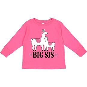 Inktastic Big Sis Girls Llama Sister Toddler Toddler Long Sleeve T-Shirt in Saudi Arabia