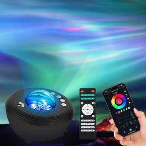 Galaxy Projector Star Lights Projector لغرفة النوم مع 33 إضاءة ، وجهاز عرض أورورا مع مكبر صوت بلوتوث 5.0 ، وتطبيق ذكي ، و 8 ضوضاء بيضاء ضوء ليلي مع IR بعيد ، وموقت للأطفال البالغين in Kuwait