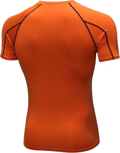 LEICHR Men's Compression Shirts Short Sleeve Dry Fit Workout Gym T-Shirt Running Baselayer Tops Sports Athletic Undershirts in Kuwait