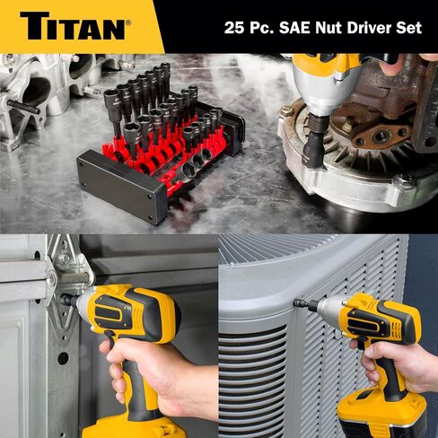 Titan 16297 مجموعة سائق الجوز المغناطيسي من 9 قطع ، مجموعة Setter Nut Setter in Saudi Arabia