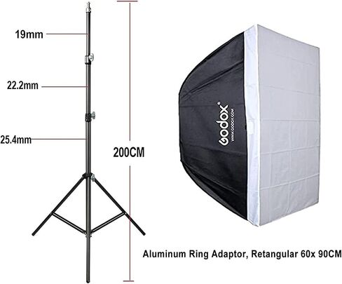 Godox SK400II 2Pcs 800Ws Studio Strobe Flash Monolight Light, Built-in 2.4G Wireless X System, GN65 5600K AC100-120V/60Hz for Studio Shooting, with XT-16 / Softbox / 2M Light Stand / 5-in-1 Reflectors in Saudi Arabia