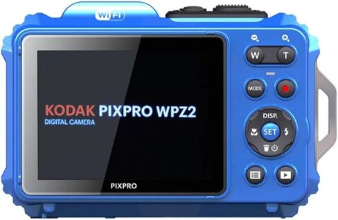Kodak Pixpro WPZ2 Camera 16mp Digital Digital مع تكبير 4x (أزرق) مع بطاقة ذاكرة 32 جيجابايت ، بطاريات (حزمة) وقارئ البطاقات (4 عناصر) in Kuwait