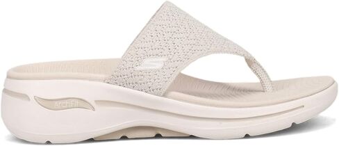 Skechers Go Walk Arch Fit Knit 3 Point Sandal Natural 12 B (M) in Kuwait