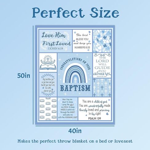 Kesidilo Baptism Gifts for Girl, Baptismal Blanket 40"x50", Christening Gifts for Girls, Baptism Gifts for Baby Girl, Unique Gifts for Baptism in Saudi Arabia