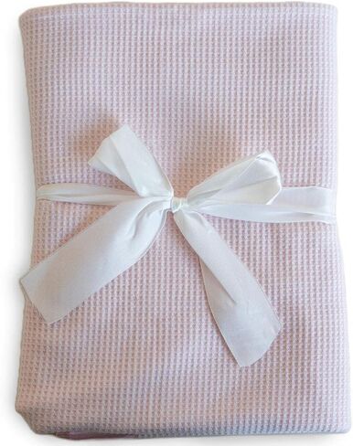Thermal Waffle Weave Baby Blanket with Satin Nylon Trim (Pink), Oversized in Saudi Arabia