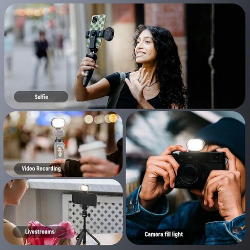 NEEWER ENTRY LEVEL VERSION Magnetic Camera Auxiliary Light for Vlog, 1W Plastic Small Cold Shoe LED Panel Lighting for Phone Cage Action Cam AC024 OSMO Pocket 3 Mount & M21, 3 Modes CRI95+ 250mAh, N14 in Saudi Arabia
