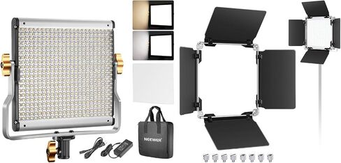 Neewer Dimmable Bi Color LED U Bracket Professional Video Light & Barn Door Set for Studio, YouTube Outdoor Video Photography Lighting Kit, Durable Metal Frame, 480 LED Beads, 3200-5600K, CRI 96+ in Saudi Arabia