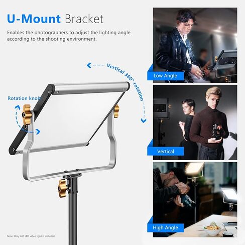 Neewer Dimmable Bi Color LED U Bracket Professional Video Light & Barn Door Set for Studio, YouTube Outdoor Video Photography Lighting Kit, Durable Metal Frame, 480 LED Beads, 3200-5600K, CRI 96+ in Saudi Arabia