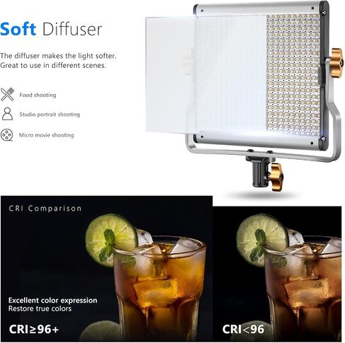 Neewer Dimmable Bi Color LED U Bracket Professional Video Light & Barn Door Set for Studio, YouTube Outdoor Video Photography Lighting Kit, Durable Metal Frame, 480 LED Beads, 3200-5600K, CRI 96+ in Saudi Arabia