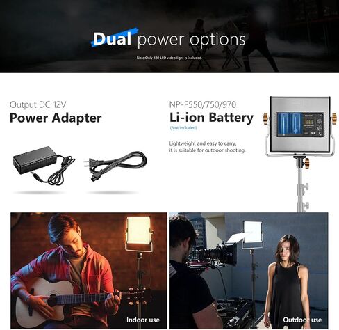 Neewer Dimmable Bi Color LED U Bracket Professional Video Light & Barn Door Set for Studio, YouTube Outdoor Video Photography Lighting Kit, Durable Metal Frame, 480 LED Beads, 3200-5600K, CRI 96+ in Saudi Arabia