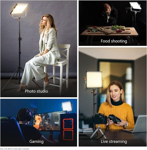 Neewer Dimmable Bi Color LED U Bracket Professional Video Light & Barn Door Set for Studio, YouTube Outdoor Video Photography Lighting Kit, Durable Metal Frame, 480 LED Beads, 3200-5600K, CRI 96+ in Saudi Arabia