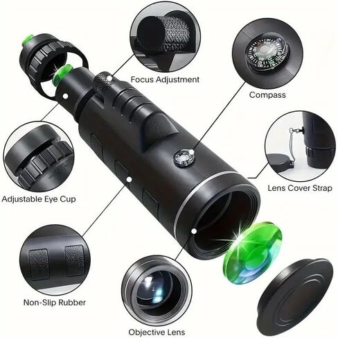 40x60 monocular Telescope, Suitable for Adults and Children, for Bird Watching, Hiking, and Concert Tours, with Phone Clip and Stand in Saudi Arabia