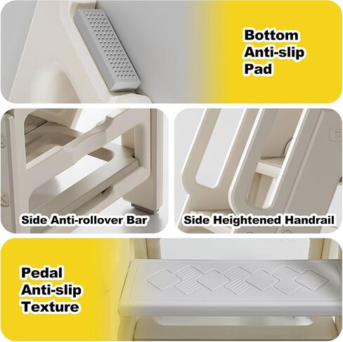 Kids Step Stool for Bathroom, Non-Slip Toddler Step Stool Kitchen Helper, 150lbs Load Bearing Foldable Toddler Tower for Kitchen Counter, Kids Stool for Bathroom Sink in Saudi Arabia