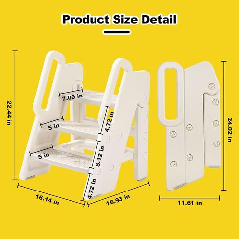Kids Step Stool for Bathroom, Non-Slip Toddler Step Stool Kitchen Helper, 150lbs Load Bearing Foldable Toddler Tower for Kitchen Counter, Kids Stool for Bathroom Sink in Saudi Arabia