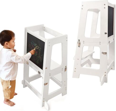 Moob Child Stower Tower Kids Kitch Strop Stool Toddler Wood Getsping ، Proulchildren's Audtle Right Breats Tower Towdler Towdler Tower ، برج 4 في 1 للتعلم in Kuwait