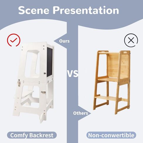 Moob Child Stower Tower Kids Kitch Strop Stool Toddler Wood Getsping ، Proulchildren's Audtle Right Breats Tower Towdler Towdler Tower ، برج 4 في 1 للتعلم in Kuwait