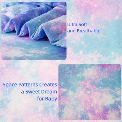 SDIII 4 Piece Strawberry Toddler Bedding Set, Kawaii Fruit Printed Pink Toddler Bedding Girl with Comforter, Fitted Sheet, Flat Sheet, Pillowcase in Kuwait