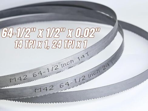 شفرات قصاصات القطع المعدنية ، 64-1/2 × 1/2 × 0.02 بوصة ، شفرات منشار النطاق ، ثنائي المعدني M42 ، 24 TPI و 14 TPI مجموعة ، 2 حزمة in Kuwait