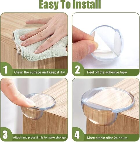 Baby Corner Protectors,12 Pack Table Edge Guards, Clear Furniture Safety Bumpers with Strong Adhesive in Saudi Arabia