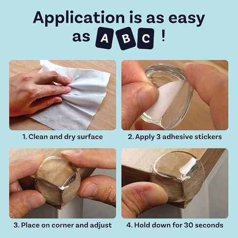 Baby Corner Protectors,12 Pack Table Edge Guards, Clear Furniture Safety Bumpers with Strong Adhesive in Saudi Arabia