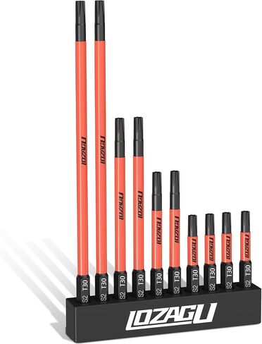 10-Piece T30 Torx Bits, 2'' to 6'' (50-152mm), Magnetic T30 Torx Bits for Impact Driver, 1/4 Inch Hex Shank | S2 Steel in Kuwait