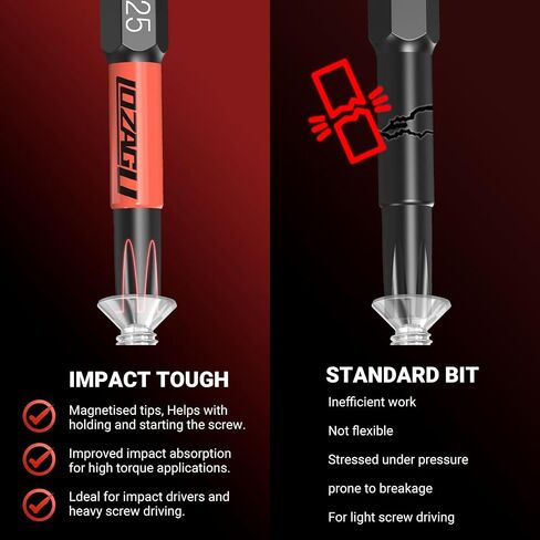 10-Piece T30 Torx Bits, 2'' to 6'' (50-152mm), Magnetic T30 Torx Bits for Impact Driver, 1/4 Inch Hex Shank | S2 Steel in Kuwait