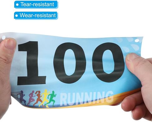 Patikil Tearproof Running Bib Numbers 7 × 6 بوصة ، 1-50 أرقام منافس السباق مع دبوس أمان لمباراة ماراثون رياضي مسابقة العداء ، متعدد الألوان in Saudi Arabia