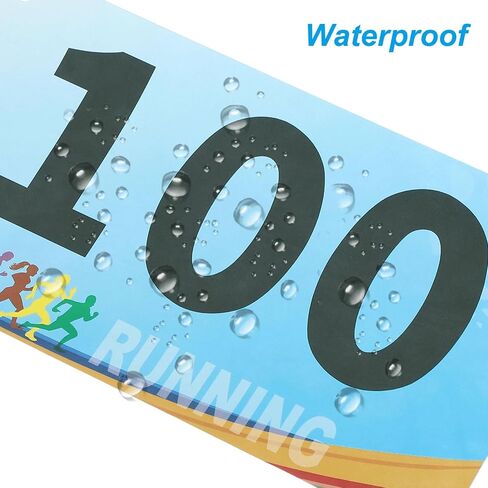 Patikil Tearproof Running Bib Numbers 7 × 6 بوصة ، 1-50 أرقام منافس السباق مع دبوس أمان لمباراة ماراثون رياضي مسابقة العداء ، متعدد الألوان in Saudi Arabia