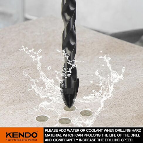 KENDO 10PCS Cement Drill Bit Set, 3/16"-1/2" Masonry Drill Bits Set, Tungsten Carbide Tip, Professional Concrete Drill Bit Set for Cement, Brick, Tile, Wood, Plastic, Glass and Ceramic Tile in Kuwait