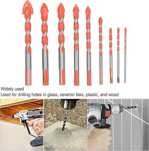 9Pcs Masonry Drill Bits Set Carbide Industrial Strength Carbide Tip in Saudi Arabia