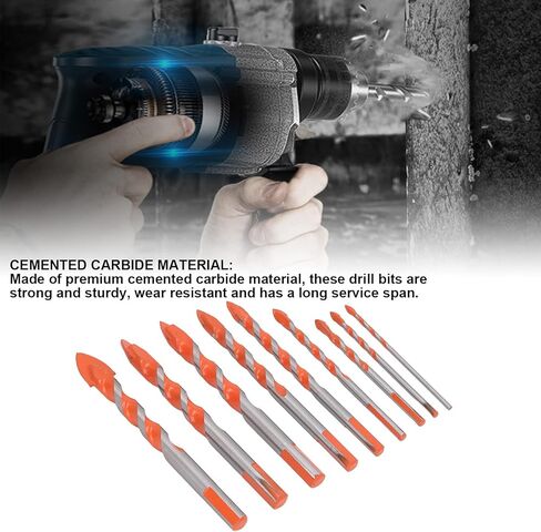 9Pcs Masonry Drill Bits Set Carbide Industrial Strength Carbide Tip in Saudi Arabia