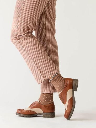 Miz Mooz Peabody Women's Oxfords Brandy/Cream 8.5-9 in Saudi Arabia