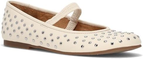 Frye Emma Studded Mary Jane Flats for Women – Leather Slip-On Ballet Flats with Ankle Strap and Metal Stud Detailing in Saudi Arabia
