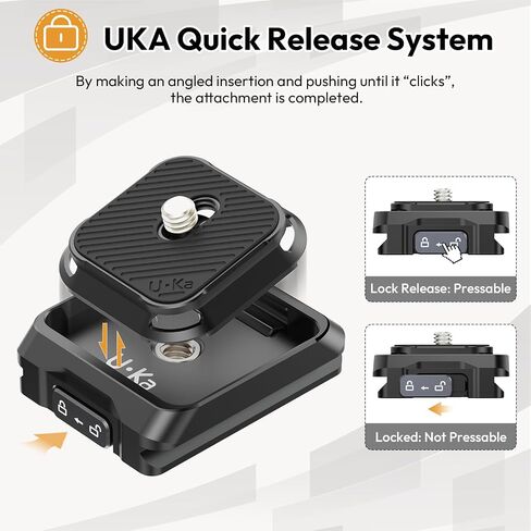 ULANZI UKA01 Camera Quick Release Plate, Tripod Mount Adapter Camera Quick Release Kit w 1/4''-3/8" Screw for Gimbals, Sliders, DSLR, Tripods DJI Sony& 38mm Arca-Swiss Max Load 20kg (Base & Plate) in Saudi Arabia
