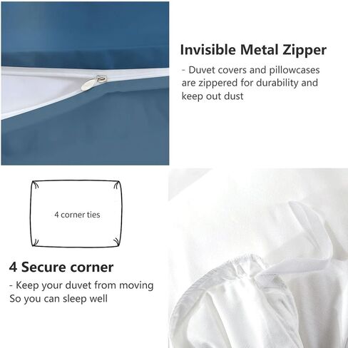 Duvet Cover Toddler Size, Reversible 2 Pieces Unicorn Cartoon Design Duvet Cover Set, Light Blue Bedding Set for All Season, Soft Microfiber Bedding Set with Zipper Closure & Corner Ties - 42" x 58" in Saudi Arabia