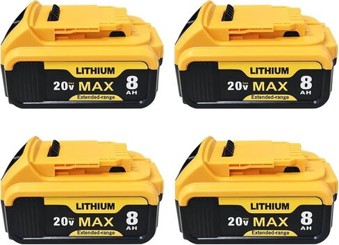 استبدال Kingtianle لبطارية DeWalt 20v Max: 8.0ah Lithium متوافق مع بطارية DeWalt DCB208 DCB200 DCB206 DCB205 أدوات الطاقة اللاسلكية 4 حزمة in Kuwait