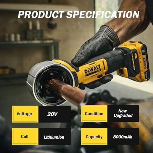استبدال Kingtianle لبطارية DeWalt 20v Max: 8.0ah Lithium متوافق مع بطارية DeWalt DCB208 DCB200 DCB206 DCB205 أدوات الطاقة اللاسلكية 4 حزمة in Kuwait