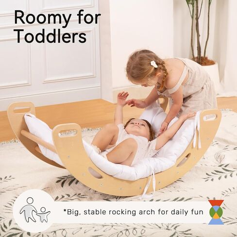 Wingyz 8-in-1 Pikler Triangle Set-Wooden Climbing Toys مع وسادة ، قوس ، منحدر وسلم | Montessori Toddler Climber Indoor Jungle Gym for Kids (Blue) in Kuwait