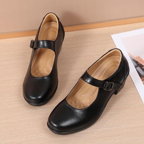 Mary Jane Shoes Women Black Heels فستان مريح للنساء منصة ماري جينس مضخات أنيقة الأعمال in Kuwait