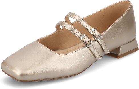 Journee Collection Womens Gredah Mary Jane Dress Flats Strappy Double Buckle Slip On Cushioned Block Heel Square Toe in Saudi Arabia