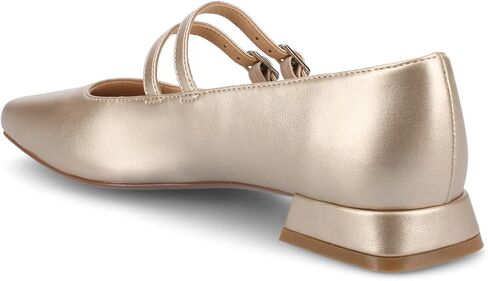 Journee Collection Womens Gredah Mary Jane Dress Flats Strappy Double Buckle Slip On Cushioned Block Heel Square Toe in Saudi Arabia