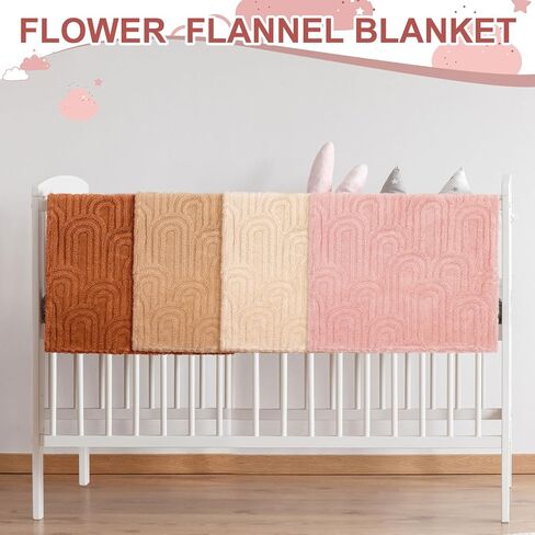 4 Pcs 3D Boho Baby Blanket for Girls Boys Fluffy Baby Blanket Soft Warm Infant Newborn Toddler Receiving Swaddling Blankets Infant Gift, 32" x 24" (Rainbow) in Kuwait
