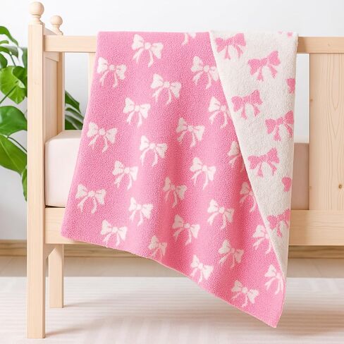 30 × 40 بوصة قوس وردي بطانيات طفل ميكروفبور فتيات حديثي الولادة قماط بطانية Coquette Plush Preppy Stuffy لتلقي طفلة الطفل الولادة طفل الأطفال in Saudi Arabia
