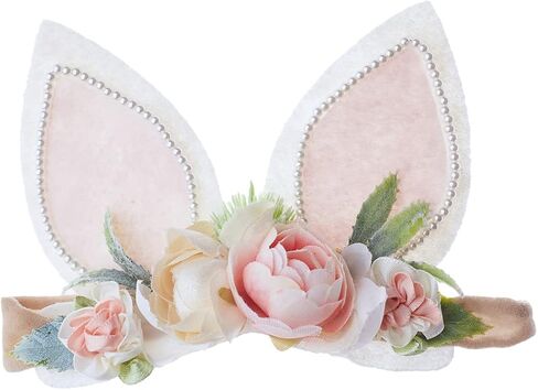Baby Girl Floral Easter Bunny Nylon Headband Flower Elastic Hairband Bows Wraps For Newborn Infant Toddler Hair Accessories (RTA001) in Saudi Arabia