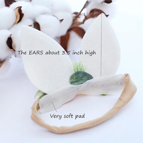 Baby Girl Floral Easter Bunny Nylon Headband Flower Elastic Hairband Bows Wraps For Newborn Infant Toddler Hair Accessories (RTA001) in Saudi Arabia