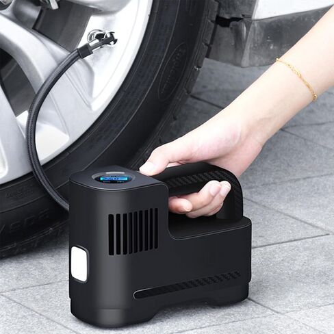 1pc 150PSI Portable Digital Tire Inflator Pump for Car and Motorcycle - Auto-Off w/LED Lights 12V Corded Air Pump in Kuwait