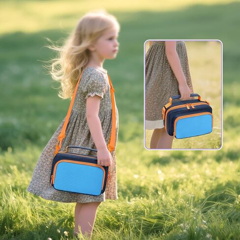 Kids Camera Case Compatible with ESOXOFFOR, Small Children Digital Carrying Bag with Pockets for Accessories, Front Binder Organizer Storage Printer Paper, with Detachable Shoulder Strap, Blue in Saudi Arabia