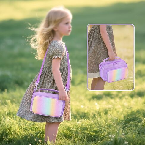 Kids Camera Case Compatible with ESOXOFFOR, Children Digital Carrying Bag | with Pockets for Accessories, Front Binder Organizer Storage Printer Paper, with Detachable Shoulder Strap, Small, Pink in Saudi Arabia