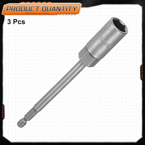 Harfington 3pcs Nut Driver Drill Bit 5.5mm Metric Impact Socket 1/4 "Hex Shank 6" (150mm) Extra Long Cof Point in Saudi Arabia